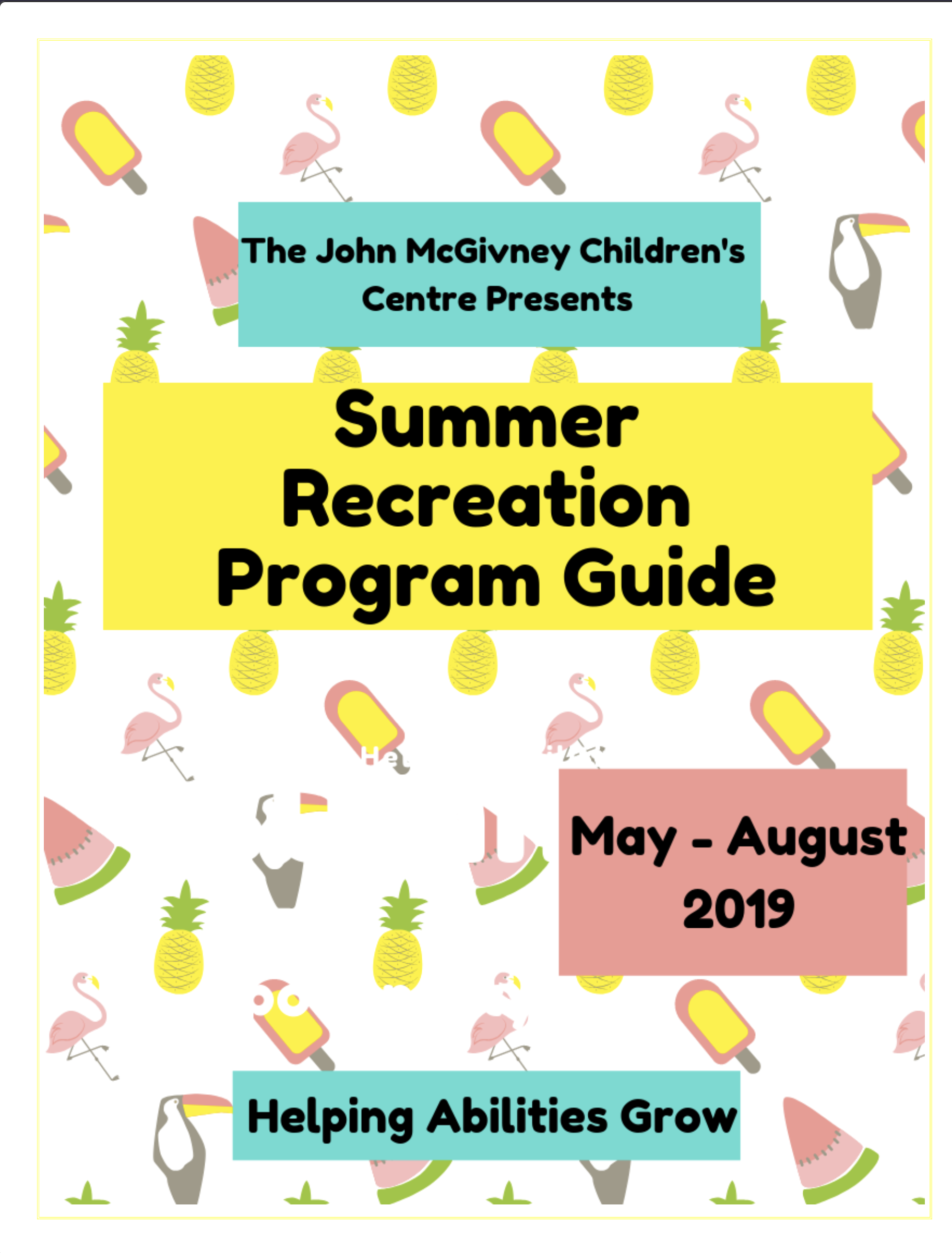 Summer recreation program guide